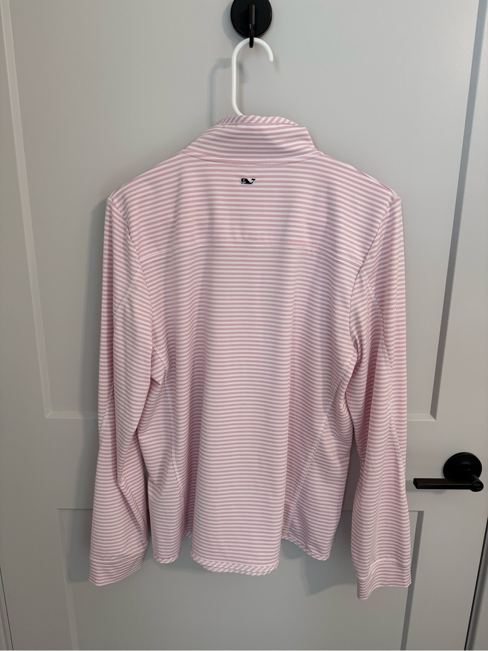 Vineyard Vines Shep Shirt Women’s L Pink White Stripe 1/4 Zip Pullover - Picture 4 of 4